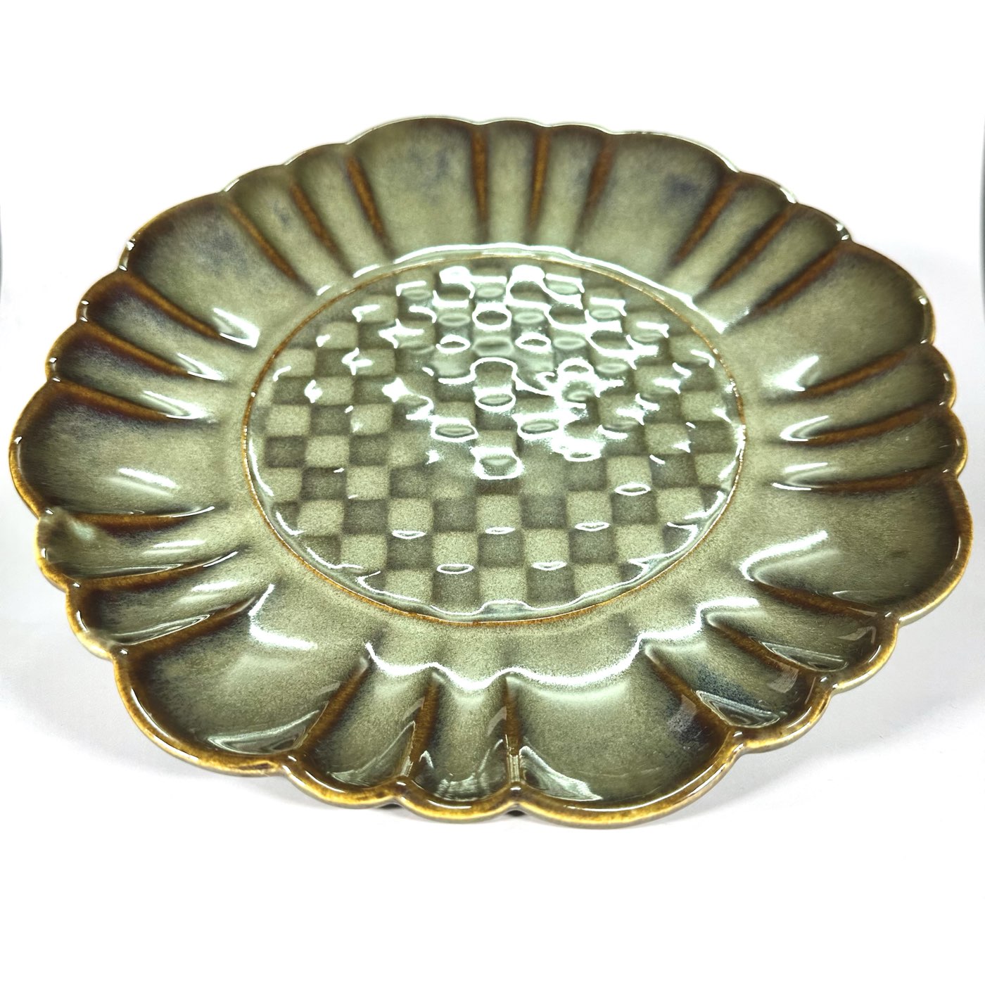 Sage Checkered Full Plate