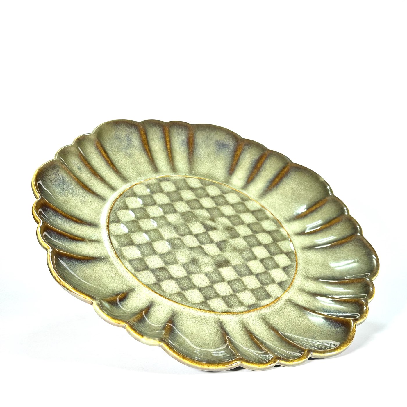Sage Checkered Full Plate