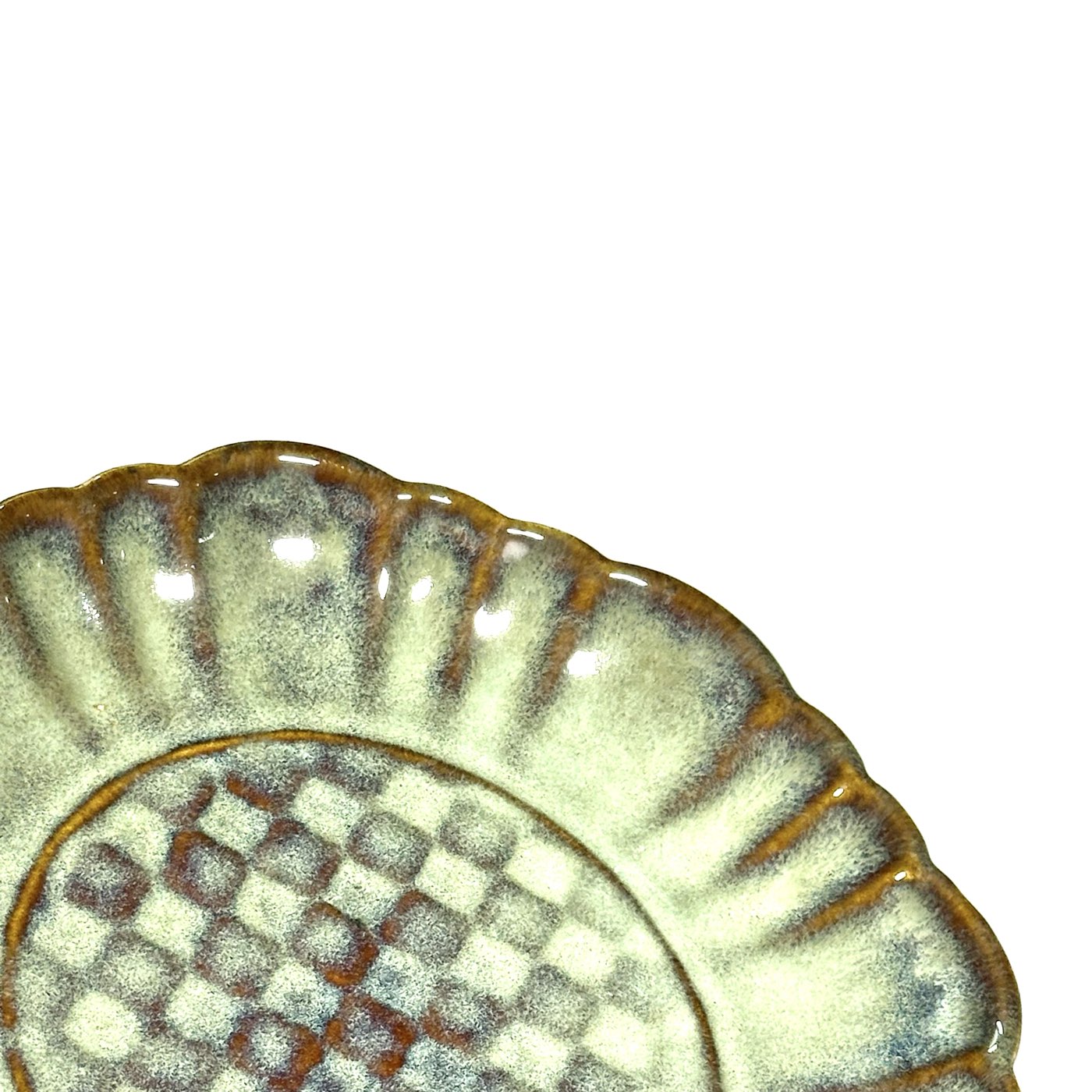 Sage Checkered Quarter Plate