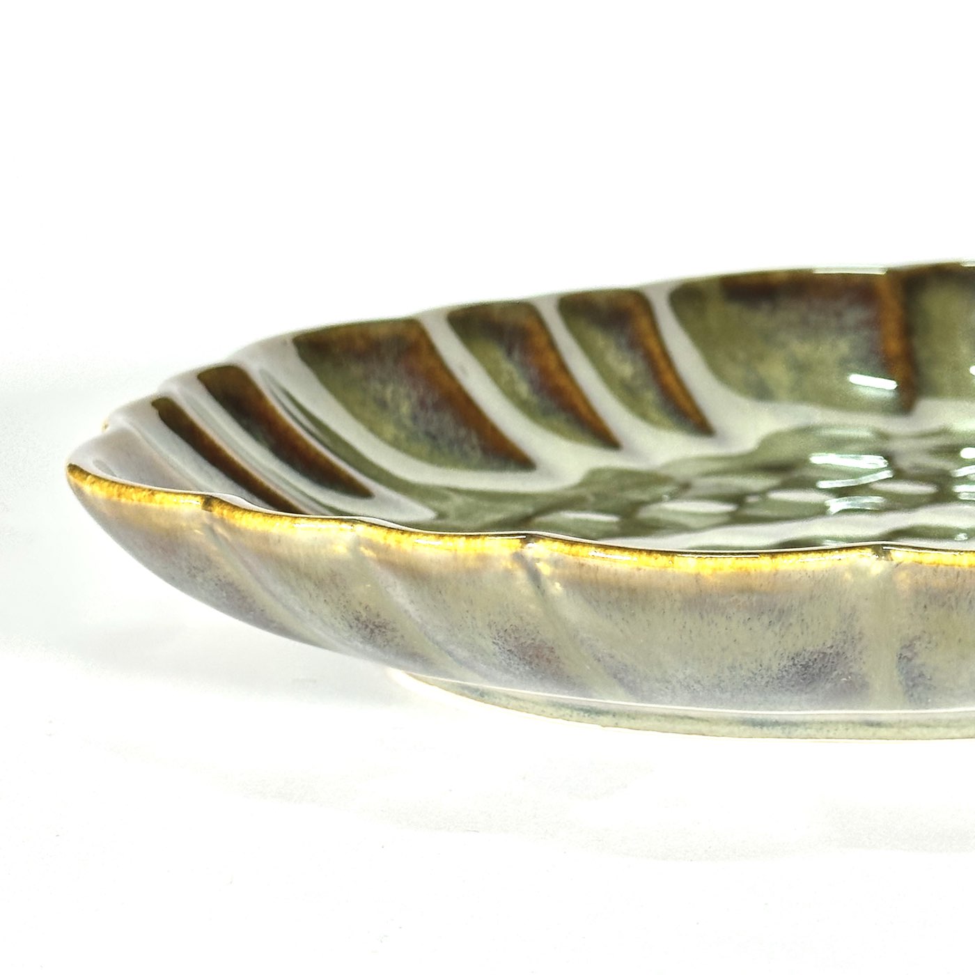 Sage checkered Oval Platter