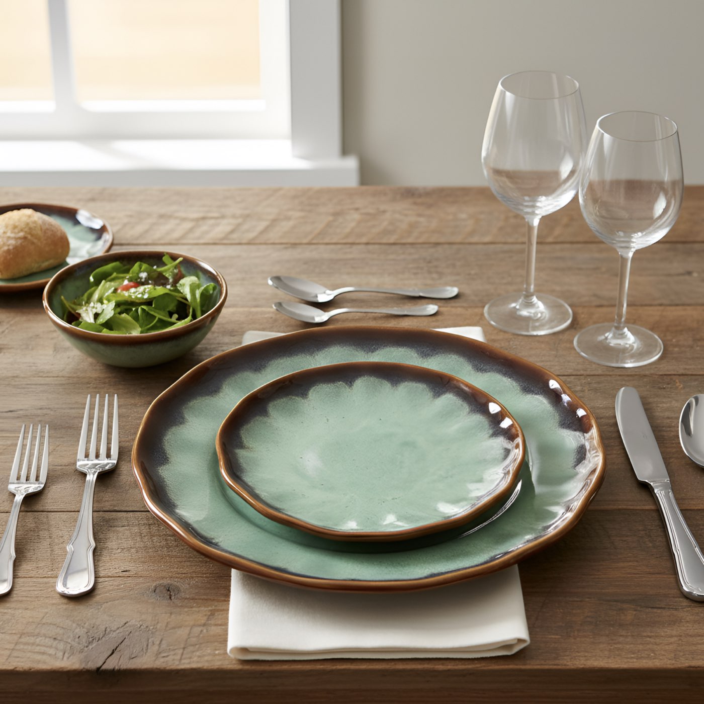 Terracotta Teal Quarter Plate