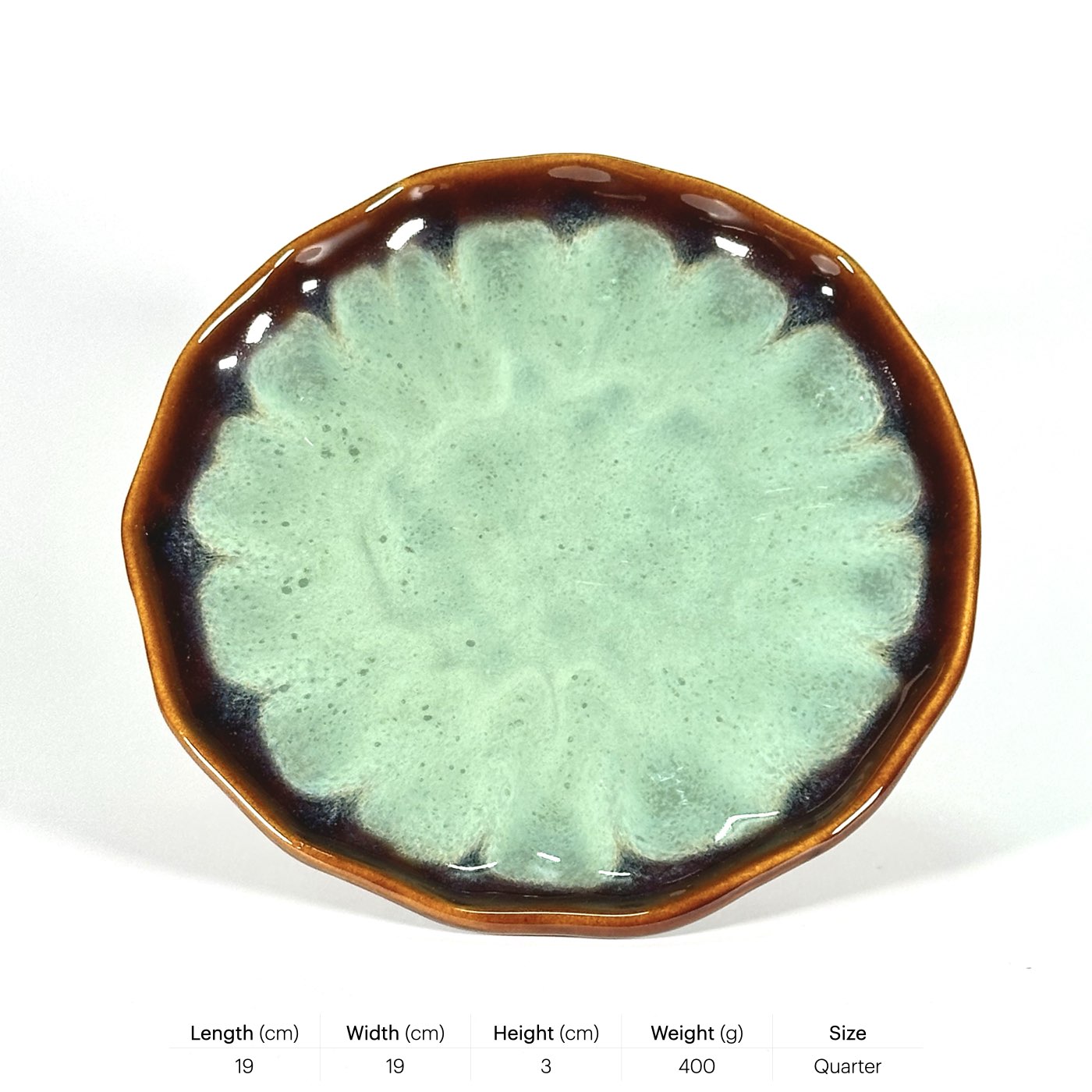 Terracotta Teal Quarter Plate