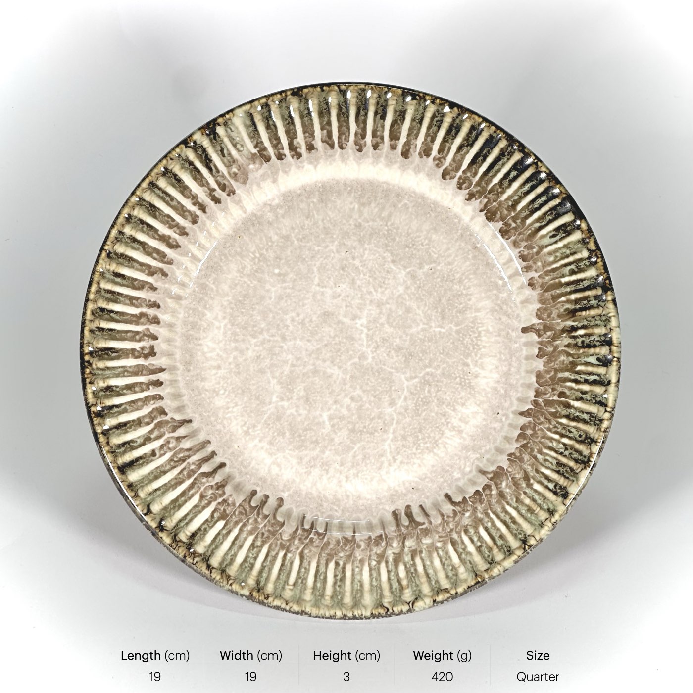 Fluted Earth Quarter Plate