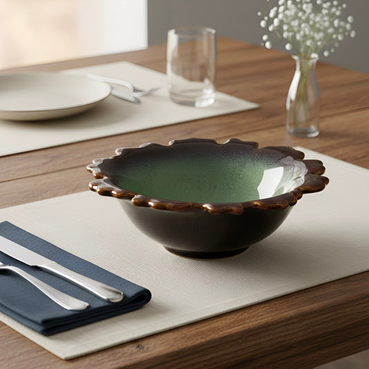 Terracotta Teal Artistic Bowl