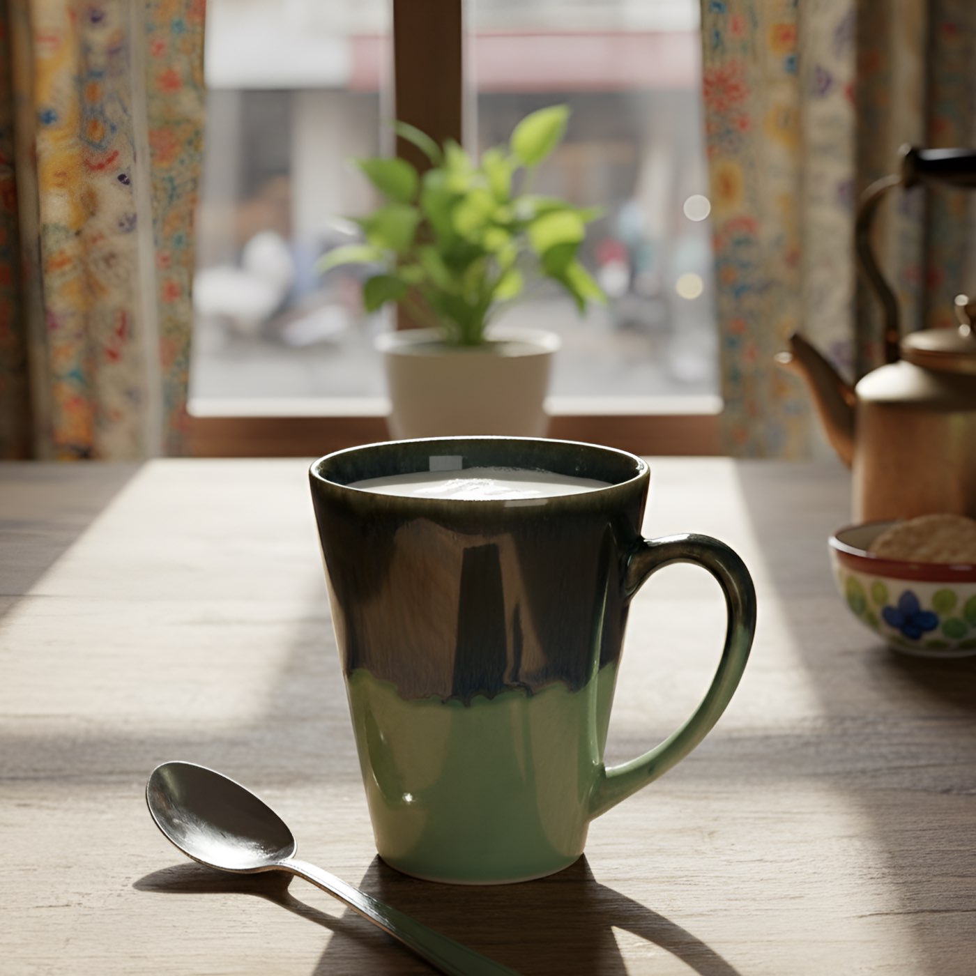Metal Drip Green Mug