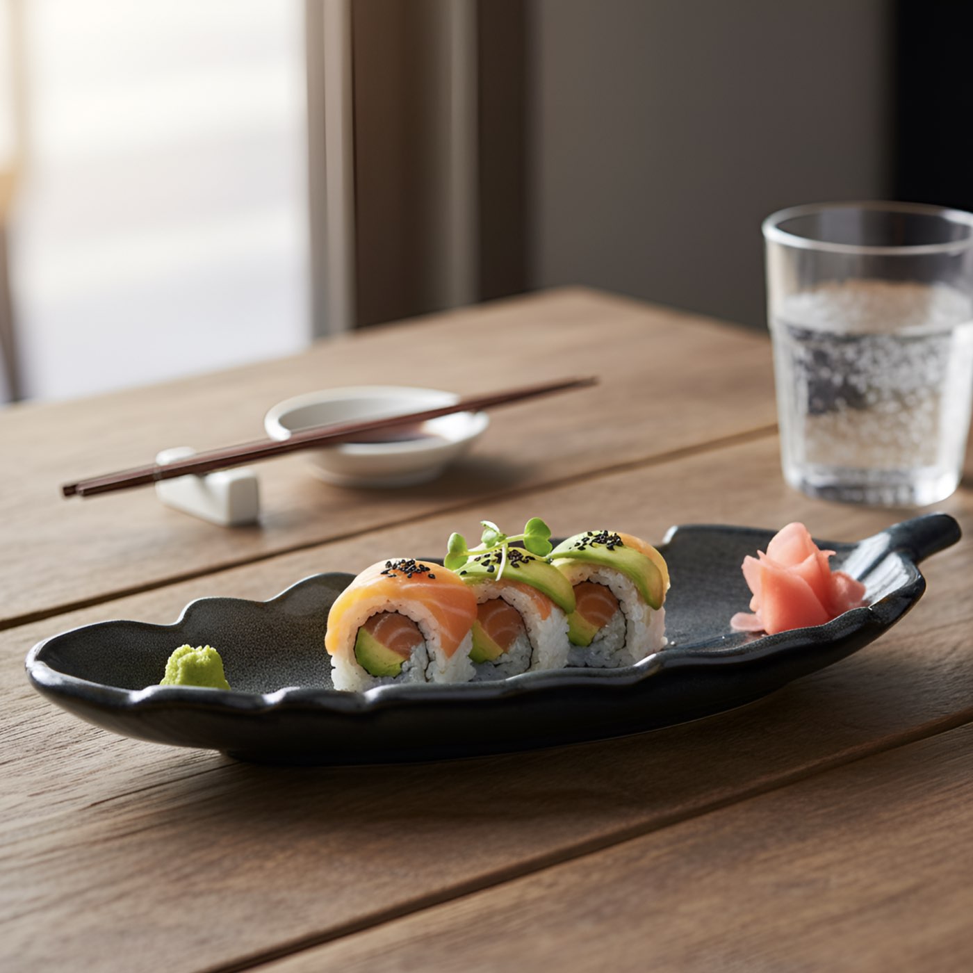 Charcoal Grey Feather Platter