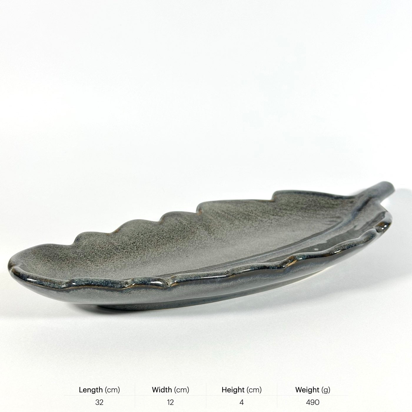 Charcoal Grey Feather Platter