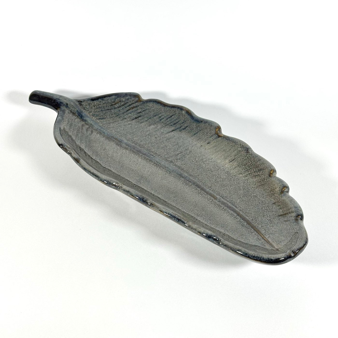 Charcoal Grey Feather Platter