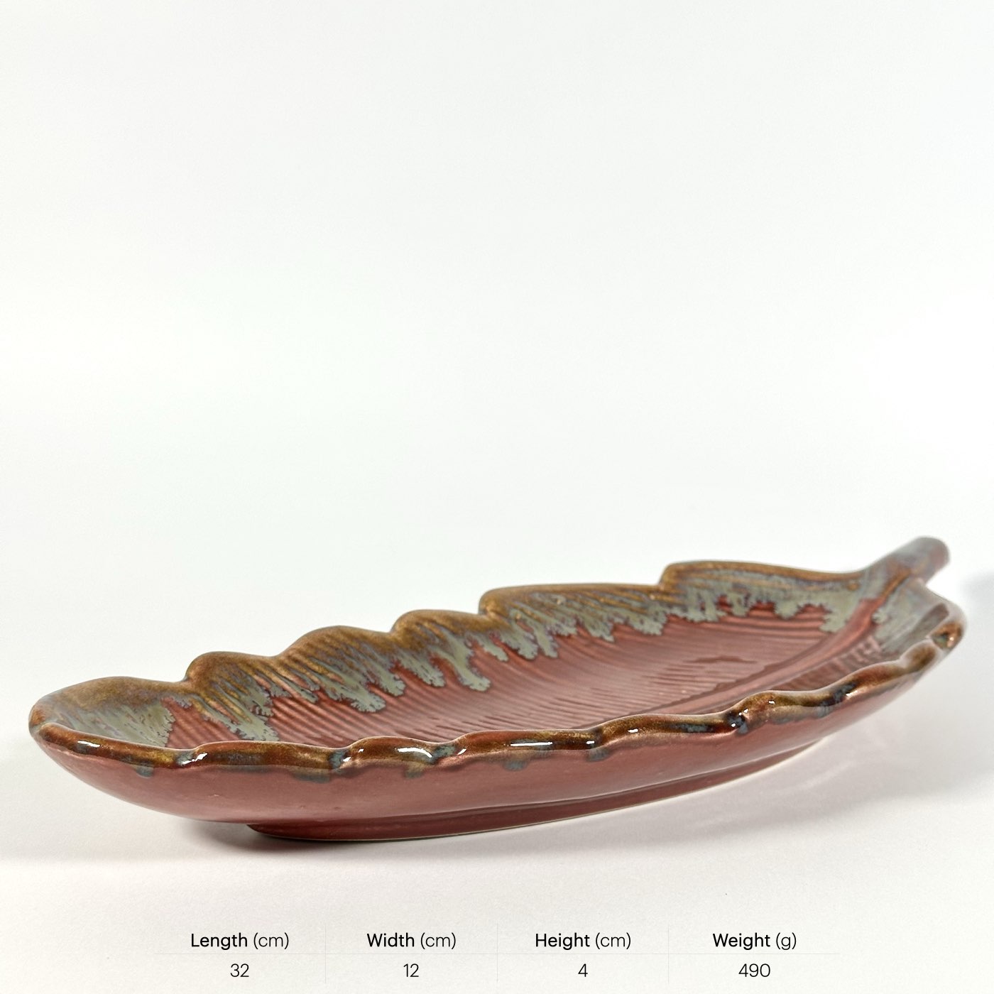 Red Drip Feather Platter