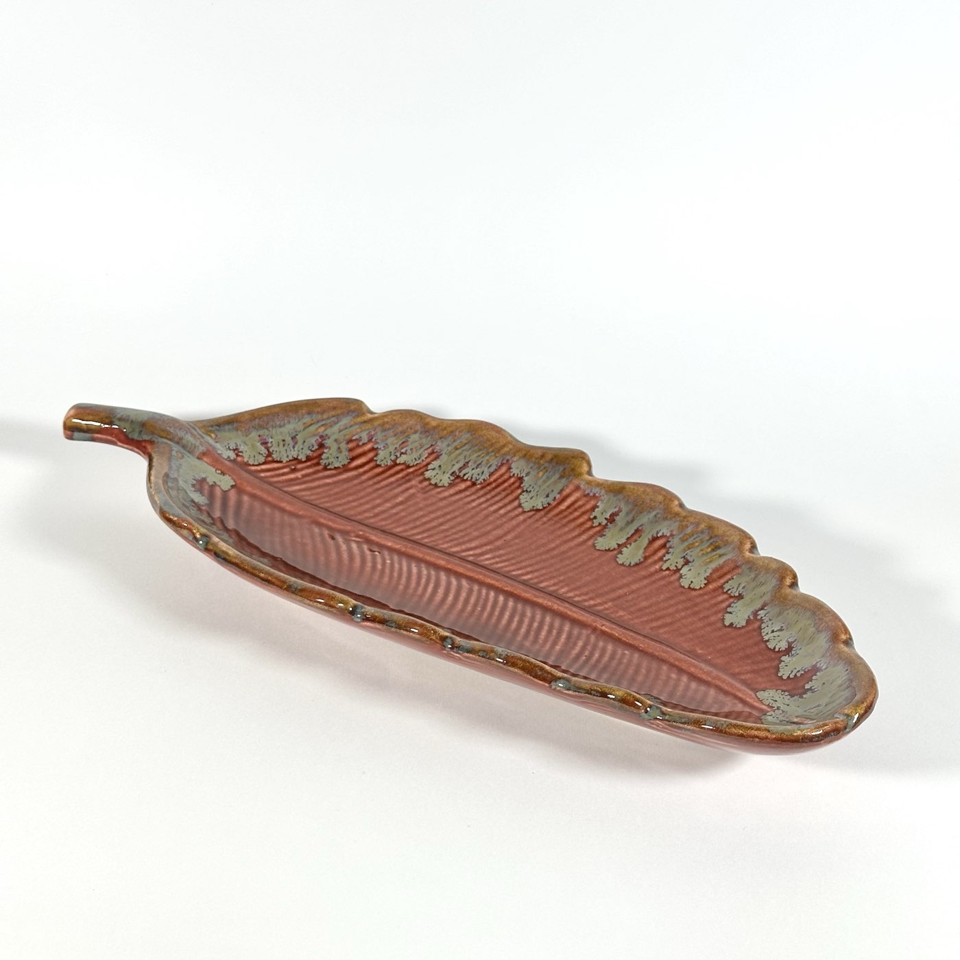 Red Drip Feather Platter