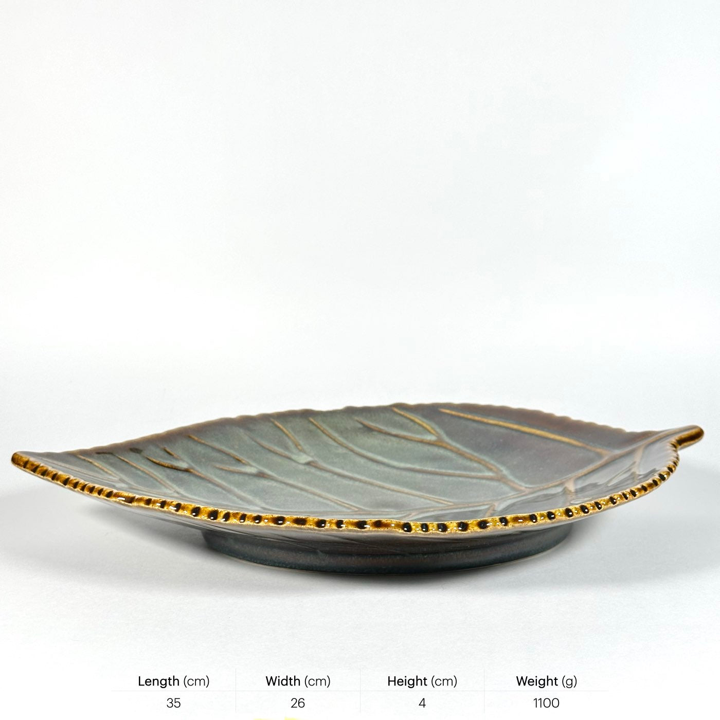 Golden Vein Leaf Platter