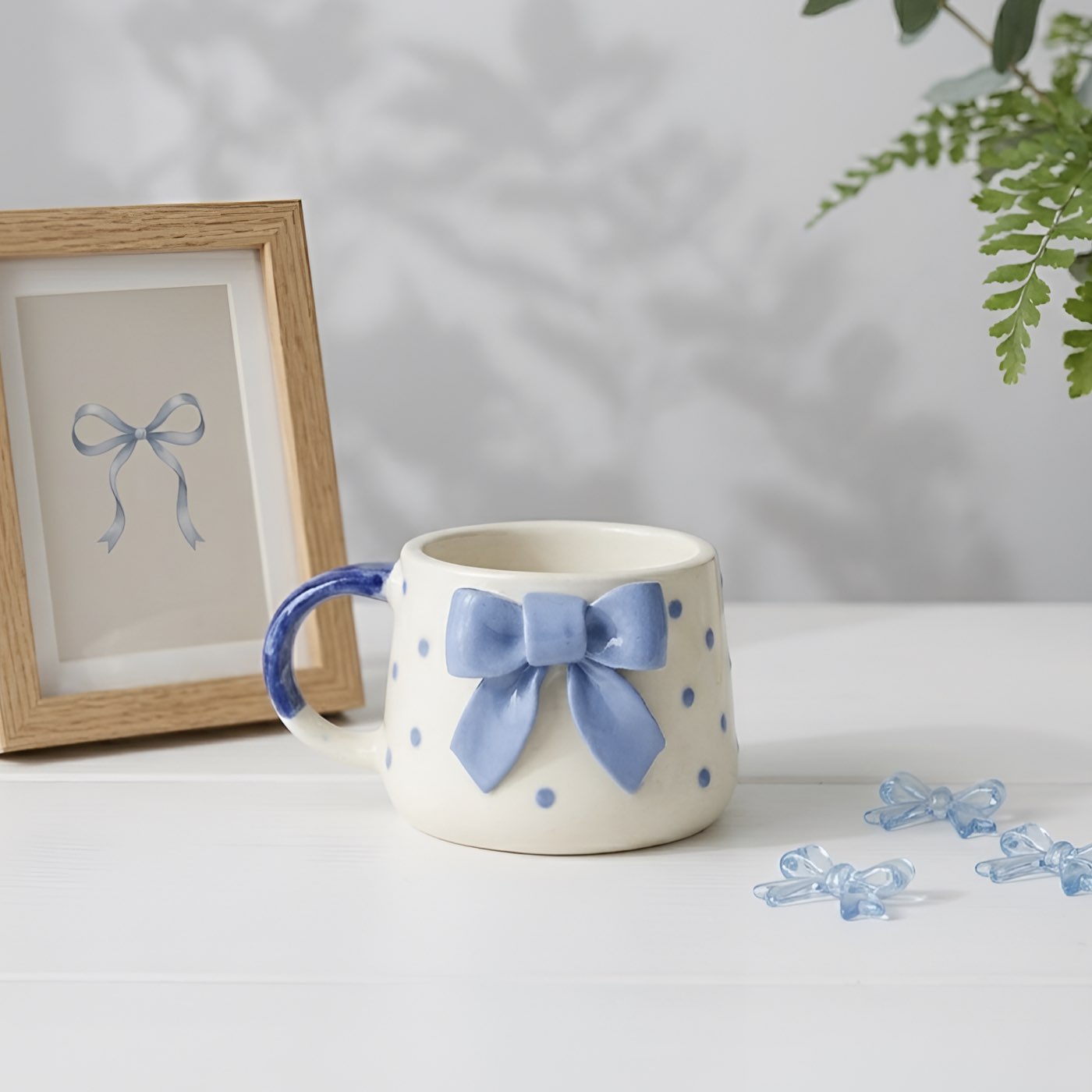 Celeste Blue Bow Cup