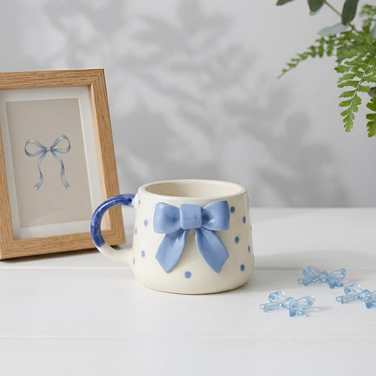 Celeste Blue Bow Cup