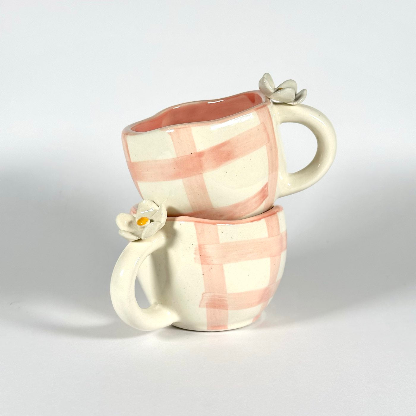 Blossom Check Blush Pink Cup