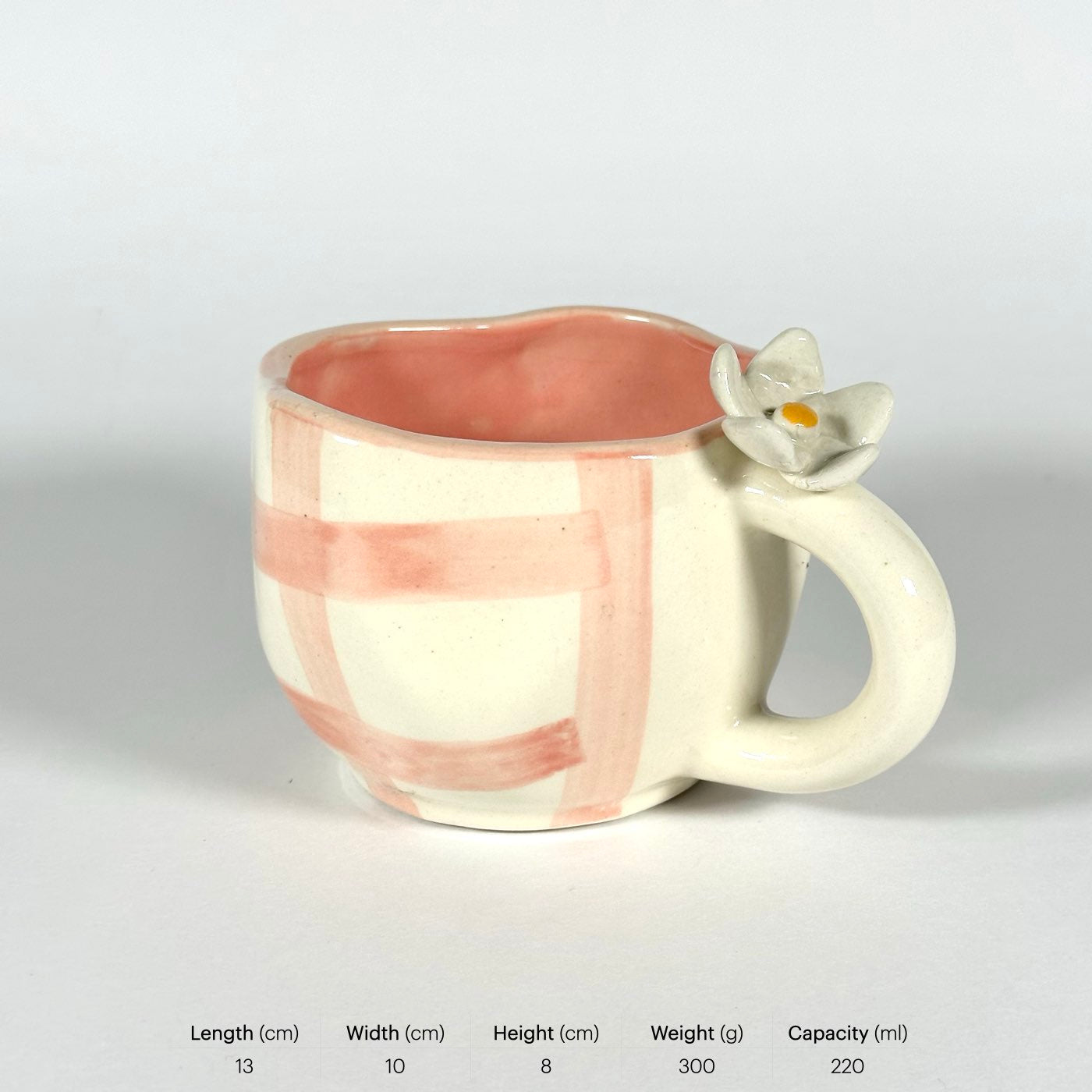 Blossom Check Blush Pink Cup