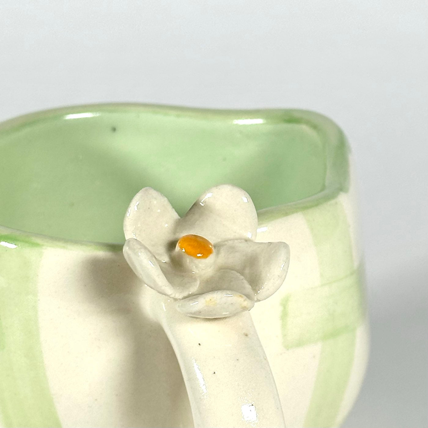 Blossom Check Sage Green Cup