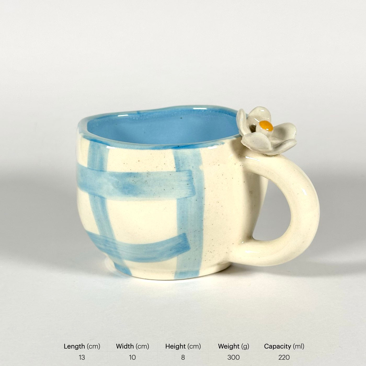Blossom Check Sky Blue Cup