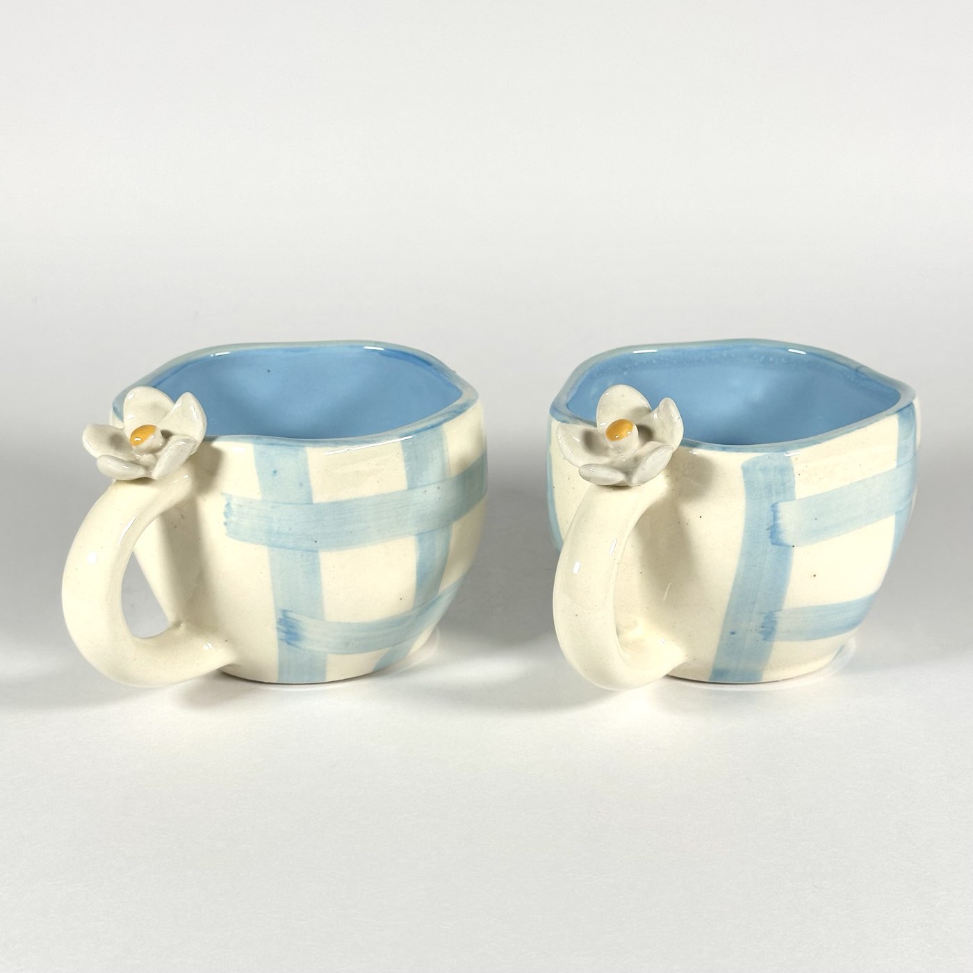 Blossom Check Sky Blue Cup