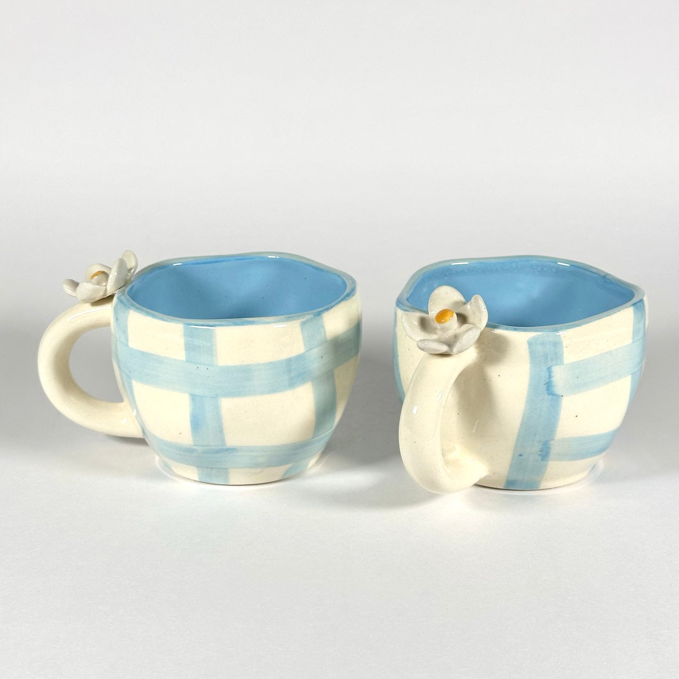 Blossom Check Sky Blue Cup
