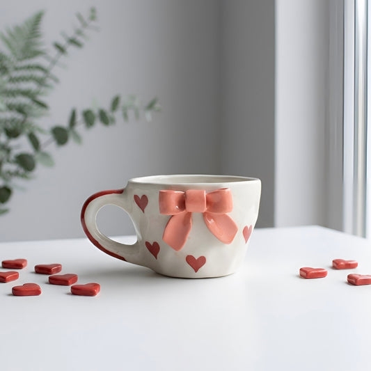 Blush Heart Bow Cup