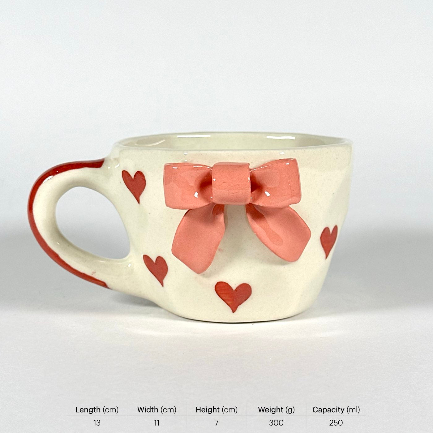 Blush Heart Bow Cup