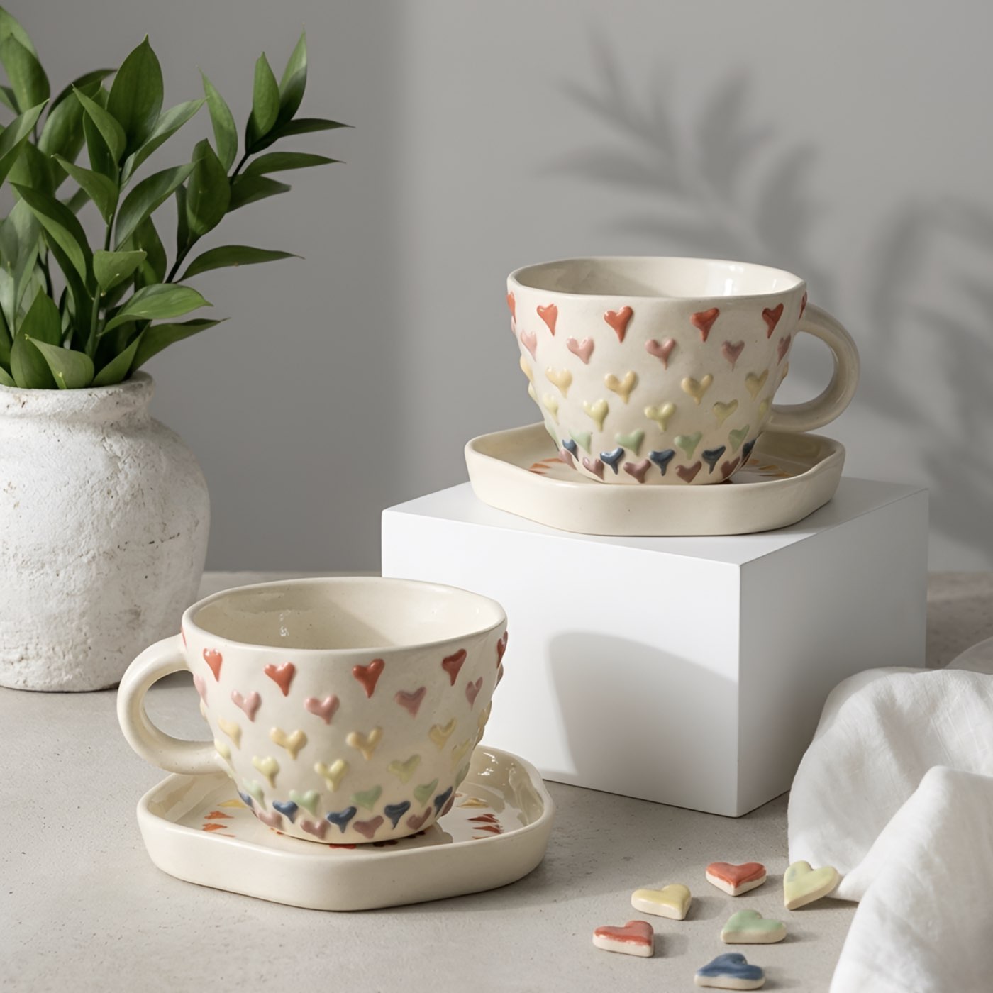 Candy Hearts Cup & Saucer