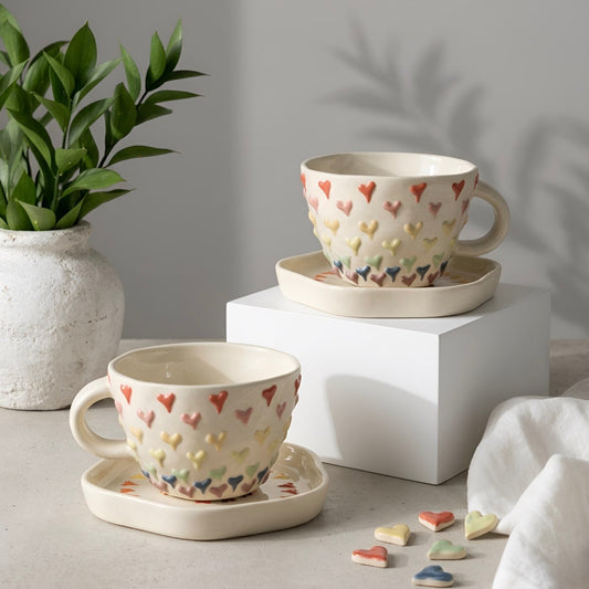 Candy Hearts Cup & Saucer